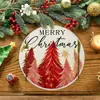Série Elementos de Natal Quentes Decoração de Mesa de Jantar Caseira Jogos Americanos Redondos Linho Estampa de Natal Restaurante Jogos Americanos Resistentes ao Calor