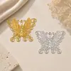 Piezas de mariposa y flor tridimensionales de doble capa hierro estilo antiguo Hanfu materiales para tocado abanico redondo de mano flor accesorios para joyería hechos a mano DIY