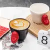 Bonito Regalo de Inauguración de Casa, Taza de Café con Forma de Corazón, Taza de Cerámica, Taza Linda y Creativa para la Sala de Estar, Par de Tazas para Pareja