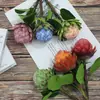 Flor Artificial Fruta Sakyamuni Flor Imperial Flor de Seda Decoração Suave para Casa Decoração de Mesa Arte Floral Cabeça de Buda Flor Falsa Decoração de Loja Flor
