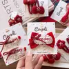 Pinza para el pelo de terciopelo con lazo para el Año Nuevo de niños coreanos para niñas, letras bordadas lindas, pasador festivo rojo brillante, pinza de saludo de Año Nuevo
