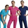 Amazon Uniformes Quirúrgicos de Hospital Poliéster Batas Quirúrgicas Camisas Ropa para Lavar a Mano para Dentistas y Enfermeras de Mujer Manga Corta