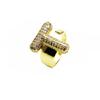 Anel de zircônia microincrustada 26 Anel de letra inglesa anel de abertura ajustável banhado a ouro claro anel de letra de biscoito