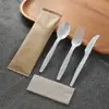 Juego de Vajilla Desechable Biodegradable de Almidón de Maíz de Cuatro Piezas Cuchara Tenedor Cuchillo Cuchillo Tenedor Cuchara para Llevar Grado Alimenticio Occidental
