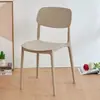 Mesa de comedor moderna de plástico engrosado estilo nórdico para uso doméstico, silla de comedor simple con respaldo, taburete y silla con respaldo para sentarse durante mucho tiempo en el comedor