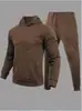 Conjunto Masculino de Primavera e Outono 2022 Cor Sólida Conjunto de Moletom com Capuz Tendência Casual Esportivo Conjunto de Duas Peças