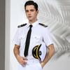 Uniforme de Marinero Camisa de Piloto Camisa de Hombre Discoteca Guapo Galones Personalidad de Moda Traje de Capitán Camisa Manga Larga