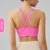 Top de yoga transfronteiriço com design de costas cruzadas, sutiã esportivo à prova de choque e com suporte, top fitness