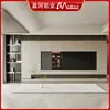 Decoración Moderna para el Hogar Sala de Estar de Apartamento Gabinete de Almacenamiento de Fondo de Pared Completa Gabinete de TV Multifuncional Integrado de Aleación de Aluminio Gabinete de Pared