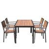 Mesa y Silla de Exterior Patio Madera Anticorrosiva Balcón Exterior Café Ocio Exterior Muebles de Aluminio Fundido Jardín Combinación de Mesa y Sillas de Comedor