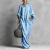Amazon 2026 Vestido Casual Longo Elegante de Manga Longa Off-The-Shoulder Cor Sólida Retrô Europeu e Americano para Mulheres
