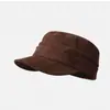 Sombrero octogonal de gamuza plisado de ala ancha color liso estilo coreano y japonés, boina casual vintage, sombrero versátil de primavera y otoño