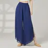 Pantalones de Chifón con Abertura para Danza Clásica Danza Moderna Danza China Pantalones de Práctica de Verano Pantalones de Pierna Ancha de Gasa para Mujer