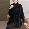 Colección Nueva Primavera 2026: Elegante Abrigo de Lana para Mujeres de Mediana Edad, Cárdigan de Longitud Media con Cuello de Solapa y Bolsillos, Adecuado para Madres