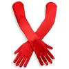 Guantes Largos Color Negro Ding para Mujer Satén Elástico Guantes de Etiqueta para Vestido de Novia cosplay Colocación Guantes de Halloween