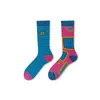 Calcetines de Moda Originales Asimétricos Estilo AB para Mujer Calcetines de Algodón de Verano Zhejiang Arte de Dibujos Animados Personalizado Calcetines de Algodón de Tubo Medio para Hombres y Mujeres