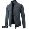 Nuevo Suéter Casual de Otoño e Invierno para Hombre con Forro de Felpa Engrosado Cuello Alto Holgado de Punto Sólido Abrigo Cálido Tendencia
