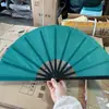 Um pé 33cm preto e branco anel vermelho ventilador preto puro ventilador de kung fu abertura e fechamento suave transfronteiriço leque dobrável antigo