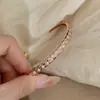 Pulsera Rombo Circonita Oro Rosa Exquisita de Lujo Ligero de Moda Simple para Mujer Personalidad Versátil Diaria Joyería de Mano de Nicho