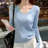 [5 Cores] Suéter Gola V Feminino Primavera Outono Inverno Suéter de Tricô Novo Slim Fit Cor Sólida Peça Básica