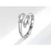 Anillo Cruzado de Doble Abrazo con Diamantes de Colores, Anillo Abierto Ajustable Grabado 'Love Embrace', Regalo Reconfortante