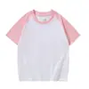Camiseta Infantil 100% Algodão Manga Curta Camiseta Personalizada Uniforme de Turma Personalizado Corte Solto com Logo Estampado Educação Infantil Raglan Manga Meia-Manga Camiseta Infantil