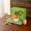 Juego de Té Matcha de 7 Piezas Tazón Matcha a Cuadros con Pico Flor de Cerezo Batidor de Té Estilo Ins Europeo y Americano 100 Piezas