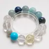 [Los Ancianos Se Convierten en Sueños] Pulsera de Cristal de Aguamarina Natural para Mujer Más Fácil de Combinar Pulsera de Cristal Blanco CIANITA Venta al por Mayor