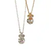 Collar Colgante de Diamante Único Redondo Iris Retro Francés de Lujo Ligero Cadena para Clavícula Versátil de Gama Alta Exquisito de Nicho