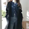 Nova coleção outono e inverno: Cardigã de malha 100% lã, peça de outer wear estilo coreano, gola redonda, suéter de malha fina, jaqueta externa da moda para mulheres