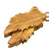 Colgante de pluma vintage de acero inoxidable chapado en color oro de 18k etiqueta pulsera collar accesorios de joyería diy semiterminados