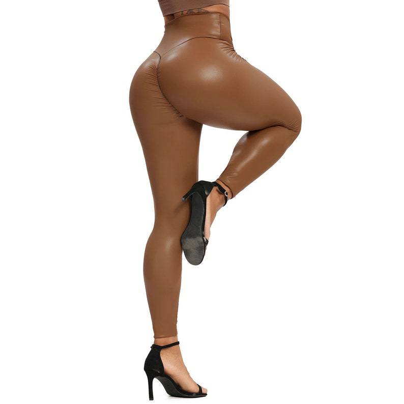 PU Leather Leggings Fitness Wo