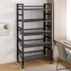 Prateleira de chão com cestos para vegetais, armazenamento móvel, micro-ondas, armazenamento de vegetais, prateleira doméstica multifuncional, estante de armazenamento