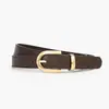 Cinturón fino de moda de lujo ligero con hebilla dorada en forma de U, versátil para trajes y vestidos, cinturón para mujer que estiliza la cintura, disponible en varios colores