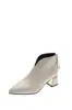 Botines de mujer transfronterizos, nueva colección otoño/invierno 2026, botines de mujer de moda, estilo coreano simple, tallas grandes, modernos, con cremallera trasera, botines pequeños de cuero
