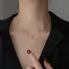 Nueva Moda Cadena de Oro de Lujo Ligero Collar de Circonita de Seis Garras para Mujer, Elegante y Versátil, Cadena Clavicular Exquisita y Simple