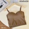 Camisole de seda gelada sem costura verão beleza francesa costas nadador peça única com bojo fixo uso interno e externo top tubo envolto no peito estilo hot girl
