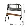 Suporte de chão para TV móvel de aço inoxidável com rodas verticais para sala de estar, quarto, rack universal de 43-75 polegadas