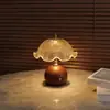 2026 Nueva Lámpara de Escritorio Metálica con Grano de Madera Retro Luz Nocturna de Carga LED para Dormitorio Mesita de Noche Lámpara de Escritorio de Atmósfera Táctil USB