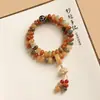 Artículo Popular Pulsera de Raíz de Bodhi de Dunhuang de Doble Círculo Cuentas de Ábaco Estudiante Cuentas de Oración Budista Pulsera de Bodhi para Mujer