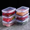 Caixa de Armazenamento Retangular Espessa para Geladeira, Recipiente Alimentar Seguro para Micro-ondas, Caixa de Armazenamento para Frutas e Verduras, Caixa Selada para Freezer