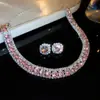Aretes Cuadrados con Incrustaciones de Diamantes, Collar, Retro, Elegante, Exquisito, Cadena de Clavícula a la Moda, Lujo Ligero, Set de Joyería de Alta Gama