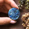 Labradorita natural de alto brillo pequeña margarita girasol Ankh pieza tallada piedra en bruto piedra lunar accesorio DIY colgante
