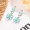 Brincos Pingente de Flor Verde Menta, Estilo Floresta, Frescos e Feéricos, Brincos Doces e para o Dia a Dia com um Design Único para Mulheres