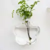 Vaso de Parede Criativo Pendurado em Parede de Vidro Transparente Multiuso para Hidroponia Vaso de Flores Acessórios para Casa
