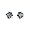 Brincos de Tarraxa com Design de Nicho em Formato de Diamante Negro com Zircônia, Joias Vintage de Luxo de Alta Qualidade, Brincos Rosa para Mulheres
