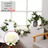 Enredadera Artificial de Rosas Cubierta para Tubería de Aire Acondicionado Enredadera Decorativa Plástico Enredadera Falsa Cuerda para Colgar Envoltura de Techo Enredadera de Flores Falsas