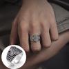 Anillo de Corazón Plisado para Mujer, Estilo Dulce y Fresco, Apilable, Personalidad Hip-Hop, Anillo Abierto Ajustable, Anillo para Dedo Índice de Influencer de Estilo Urbano