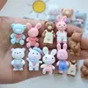 Overol de Dibujos Animados Oso Conejo DIY Pegamento de Crema Pasador Hecho a Mano Joyería Accesorios Decorativos de Resina Nan 13
