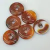 Ágata Vermelha Pedra Natural Fivela de Segurança 25mm Moedas Antigas Rosquinhas Nostálgicas Moedas Antigas